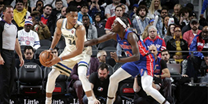 2月21日雄鹿VS活塞比赛战报 字母哥33分雄鹿大比分战胜活塞