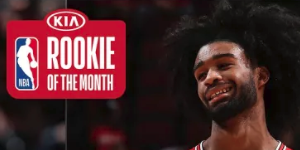 二月最佳新秀：鹈鹕蔡恩-威廉森 公牛科比-怀特