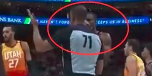 戈贝尔被罚球 伊巴卡后亲吻篮球