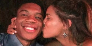 字母哥女友称自己是湖人球迷 字母哥一旁目瞪口呆