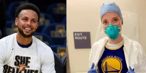 穿库里球衣上疫情前线 库里带来了希望