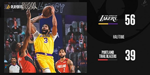 戴维斯31+11利拉德受伤退场 湖人大比分领先胜开拓者