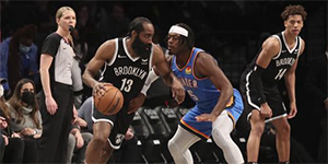 2021-22赛季NBA常规赛篮网109-130不敌雷霆 雷霆队结束5连败