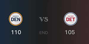 2021-22赛季1月26日NBA常规赛掘金110-105险胜活塞 约基奇28+21+9