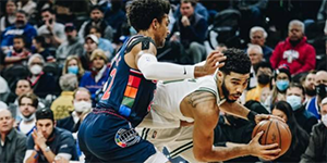 2月16日NBA常规赛凯尔特人VS76人  凯尔特人队取得9连胜