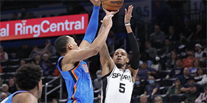 2022年2月17日NBA常规赛马刺VS雷霆战报  马刺队战胜雷霆队