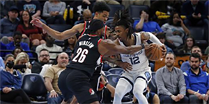 2022年2月17日NBA常规赛开拓者VS灰熊  开拓者取得4连胜