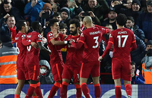 英超联赛利物浦VS利兹联6-0 差领头羊曼城仅3分