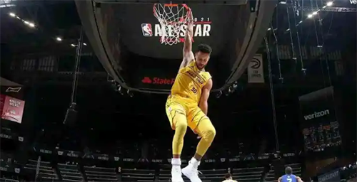 全明星库里扣篮震惊图 库里罕见爆扣