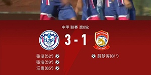 中甲第八轮：河北功夫3:1青岛青春岛 第八轮取得好成绩