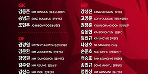 2022东亚杯韩国队名单一览