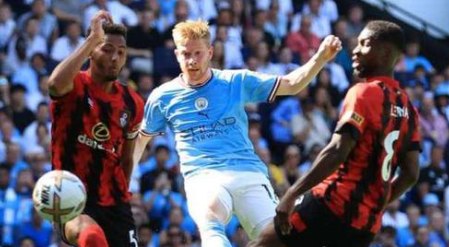 英超第2轮：曼城4-0完胜伯恩茅斯 丁丁、福登传射，哈兰德送助攻