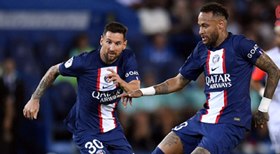 法甲第2轮：巴黎圣日耳曼5-2蒙彼利埃 内马尔双响姆巴佩破门+造乌龙