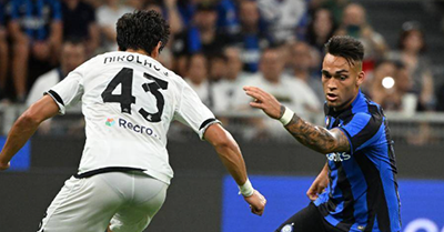 意甲第2轮：国际米兰3-1斯佩齐亚 卢卡库助攻劳塔罗抽射破门