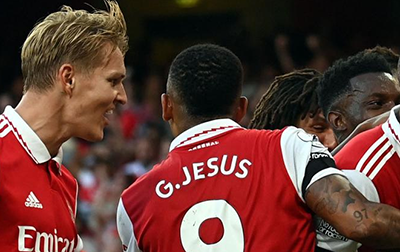 英超第4轮：阿森纳2-1富勒姆 厄德高破门铁卫绝杀