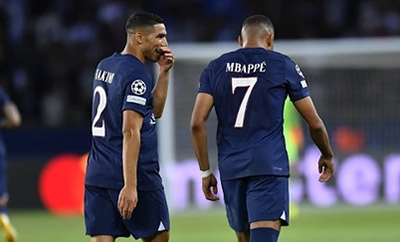 欧冠：巴黎圣日耳曼2-1尤文图斯 姆巴佩梅开二度