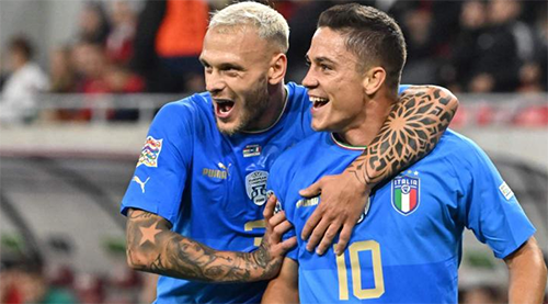 欧国联A：意大利2-0匈牙利夺头名进四强 拉斯帕多里建功