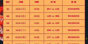 2022/2023CBA常规赛第一阶段山西男篮赛程一览