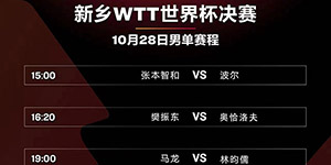 2022新乡WTT世界杯四分之一决赛赛程一览