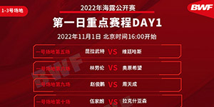 2022海露羽毛球公开赛第一日赛程一览