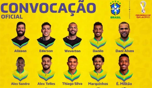 世界杯巴西26人大名单公布 内马尔、热苏斯领衔