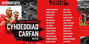 2022卡塔尔世界杯威尔士26人名单一览