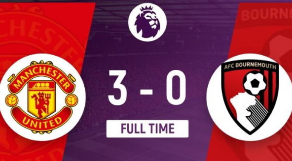 英超第19轮：曼联3-0伯恩茅斯 拉什福德连场破门