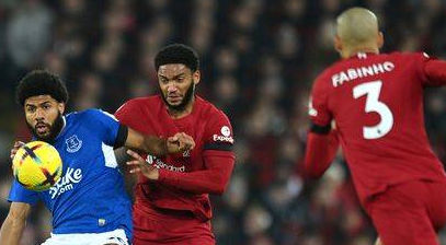 英超第23轮：利物浦2-0埃弗顿 加克波红军首球