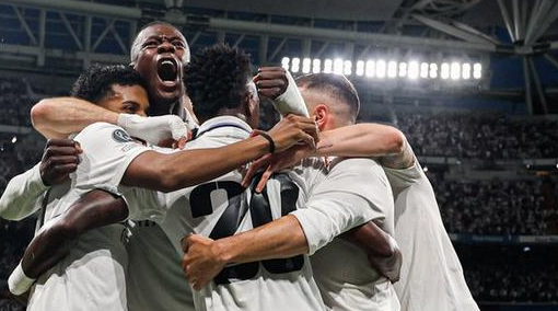 欧冠半决赛：皇家马德里1-1曼城 维尼修斯德布劳内互飚世界波