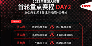 2023韩国羽毛球大师赛11月8日赛程一览